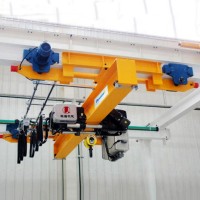 Single girder bridge crane lift device with electric hoist